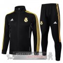 Set Completo Lunga Zip Giacca Bambino Real Madrid 2025 2026 Nero Giallo
