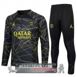 Paris Saint Germain Insieme Completo Nero IIII Giallo Felpa Da Allenamento 2023-24