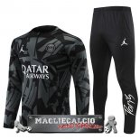 Paris Saint Germain Insieme Completo Nero Grigio Felpa Da Allenamento 2022-23