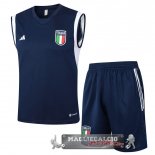 Formazione Senza Maniche Set Completo Italia 2024 Azul Marino