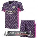 Maglia Calcio Set Completo Uomo Portiere Manchester City 2023-24 Purpureo