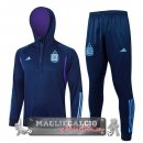 Giacca Felpa Cappuccio Set Completo Argentina 2023 Blu Navy