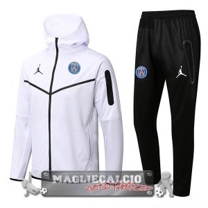 Paris Saint Germain Insieme Completo Bianco Nero Giacca Felpa Cappuccio 2022-23