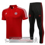 Bayern Munchen Set Completo Nero Maglia POLO 2021-22 rosso nero