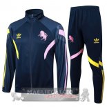 Set Completo Ropa Deportiva Con Cremallera Larga Juventus 2024 2025 Blu Marino I Rosa