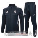 Set Completo Lunga Zip Giacca Bambino Real Madrid 2025 2026 Grigio Navy