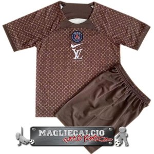 Concepto Maglia Calcio Set Completo Uomo Paris Saint Germain 2023-24 Marrone