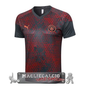 Manchester City Formazione Maglia Calcio 2023-2024 Rosso Grigio