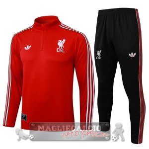 Set Completo Felpa Allenamento Formazione Liverpool 2025 2026 Rosso Nero