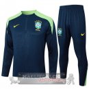 Set Completo Sudadera Formazione Brasilee 2024 Blu Marino Verde