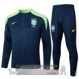 Set Completo Sudadera Formazione Brasilee 2024 Blu Marino Verde