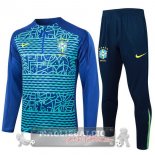 Set Completo Sudadera Formazione Brasilee 2024 Blu