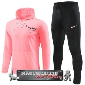 Paris Saint Germain Insieme Completo Rosa Nero Giacca Felpa Cappuccio 2023-24