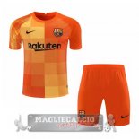 Barcelona Set Completo Bambino Maglia Calcio Portiere 2021-22 Arancione