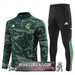 Real Madrid Set Completo Bambino Verde I Nero Felpa Da Allenamento 2022-23
