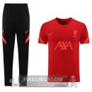 Liverpool Formazione Set Completo Maglia Calcio 2021-22 Rosso Nero