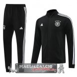 Set Completo Giacca Lunga Zip Germania 2024 Nero Bianco
