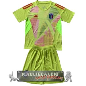 Italia Set Completo Bambino Maglia Calcio Portero 2024 Amarillo