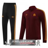 Set Completo Giacca Lunga Zip AS Roma 2023-24 Rosso Nero
