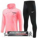 Paris Saint Germain Insieme Completo Rosa Nero Giacca Felpa Cappuccio 2023-24