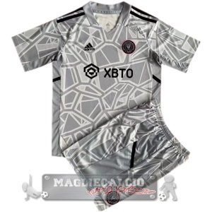 Inter Miami Set Completo Bambino Maglia Calcio Portiere 2022-23 Grigio