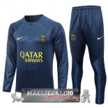 Paris Saint Germain Insieme Completo Verde Blu Bambino Giacca 2023-24 Blu Navy