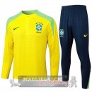 Set Completo Sudadera Formazione Brasilee 2024 Giallo Blu Verde