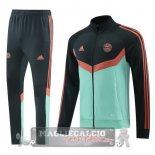 Set Completo Lunga Zip Giacca Bayern Munich 2024 2025 Grigio Verde