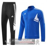 Adidas Set Completo Blu Nero Bianco Giacca Lunga Zip 2022-23