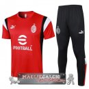 AC Milan Formazione Set Completo Maglia Calcio 2023-24 Rosso I Nero Bianco