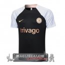Chelsea Formazione Maglia Calcio 2023-24 Nero Bianco