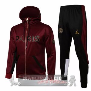Paris Saint Germain Insieme Completo Borgogna Nero Bambino Giacca Con Capucha 2021-22