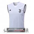 Juventus Formazione Senza Maniche Maglia Calcio 2023-24 Bianco Nero