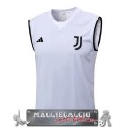Juventus Formazione Senza Maniche Maglia Calcio 2023-24 Bianco Nero