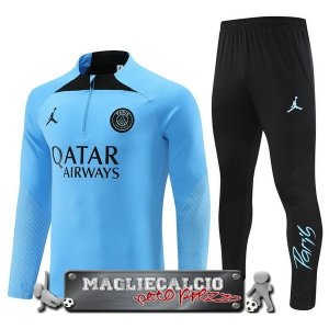Paris Saint Germain Insieme Completo Blu Nero Felpa Da Allenamento 2023-24