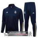 Real Madrid Insieme Complet Blu Navy Giallo Giacca Lunga Zip 2023-24