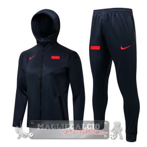 Feyenoord Rotterdam Insieme Completo blu navy bianco Giacca felpa cappuccioa 2021-22