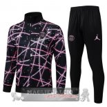 Set Completo Lunga Zip Giacca Paris Saint Germain 2025 2026 Nero Rosa