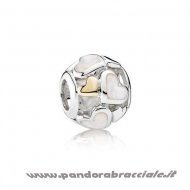 Pandora Italia San Valentino Charms Luminous Cuores Charm Madre Di Perla 14K Oro Net