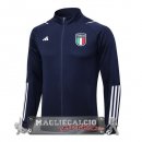 Italia Blu Navy Bianco Giacca Lunga Zip 2023-24