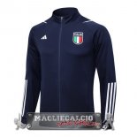 Italia Blu Navy Bianco Giacca Lunga Zip 2023-24