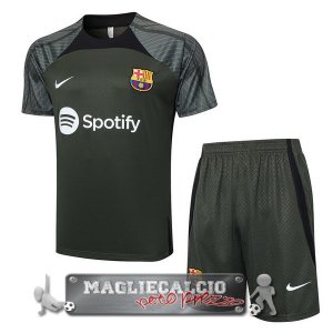Barcelona Formazione Set Completo Maglia Calcio 2023-24 Verde I Navy