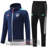 Arsenal Insieme Completo Blu Navy Verde Giacca Con Capucha 2021-22