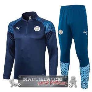 Manchester City Insieme Completo Blu Navy Felpa Da Allenamento 2023-24