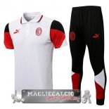 AC Milan Set Completo Bianco Nero Ross Maglia POLO 2021-22