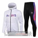 Paris Saint Germain Insieme Completo Bianco Purpureo Nero Felpa Cappuccio 2021-22