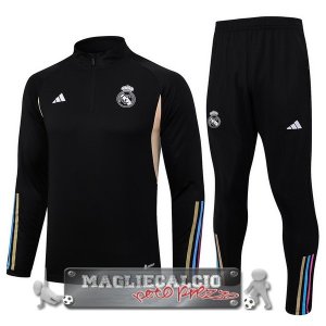 Real Madrid Insieme Complet Nero Giallo Felpa Da Allenamento 2023-24