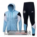 Manchester City Insieme Completo Blu Bianco Chaqueta Con Capucha 2021-22