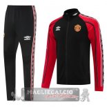 Set Completo Lunga Zip Giacca Manchester United 2025 2026 Nero I Rosso