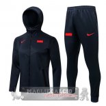 Feyenoord Rotterdam Insieme Completo blu navy bianco Giacca felpa cappuccioa 2021-22